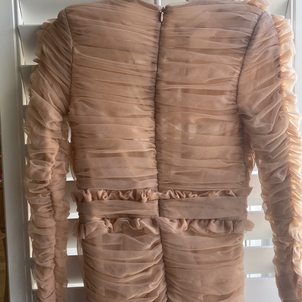 House Of CB, 'Fleur' Nude Tulle Dress, Size L - Picture 7 of 11